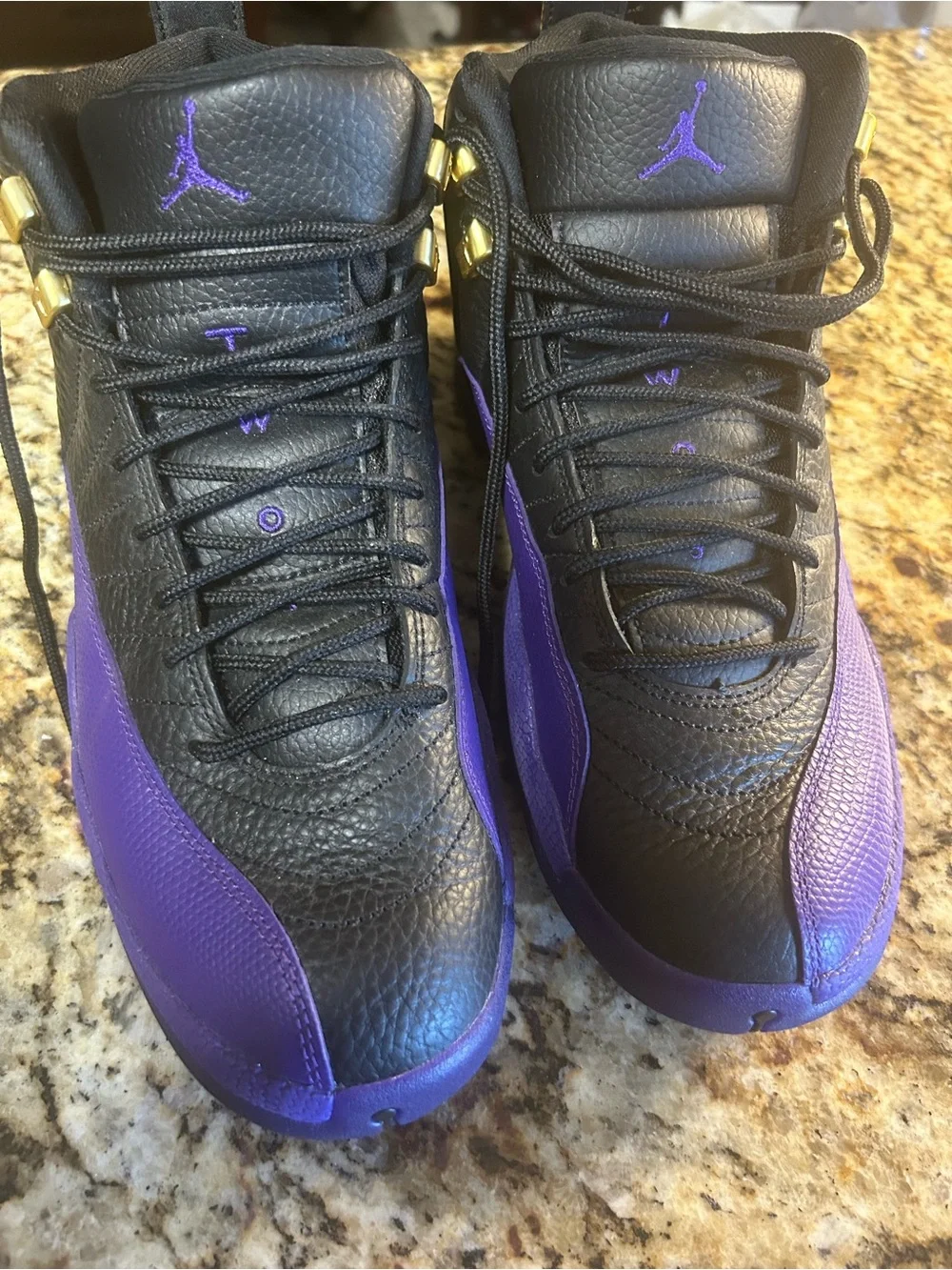 Jordan Retro Basketball Sneakers in Black and Purple